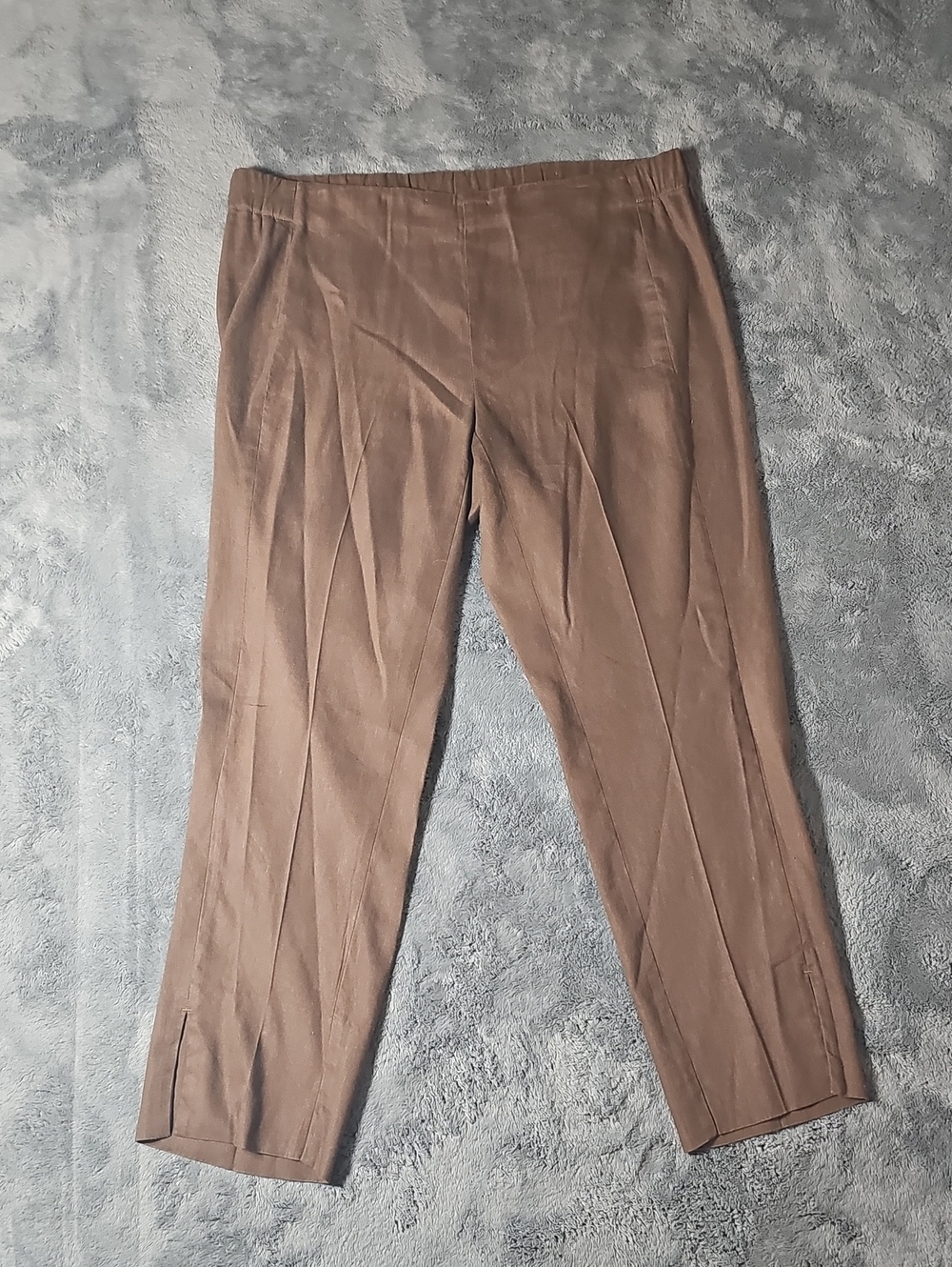 J.Jill Brown Linen Blend Pull On Capri Pants Size S